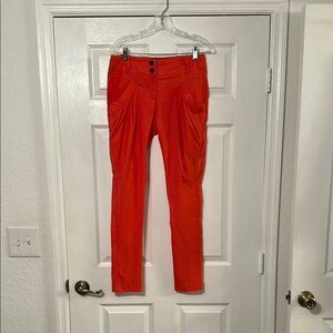 Caribbean Queen Orange Ankle Cropped Pants